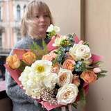 Photo of Luxurious bright bouquet with various flowers «Morning Cappuccino»