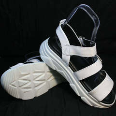 Спортивные сандалии женские кожаные Evromoda 3078-107 Sport White