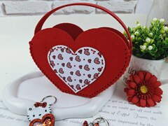 Набір для творчості з фетру Сумочка Сердечко червона