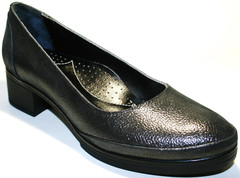 Черные туфли женские. Кожаные туфли с перфорацией. Летние туфли на каблуке 4 см Marani Magli Black.
