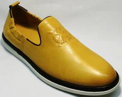 Стильные мужские туфли комфорт King West 053-1022 Yellow-White.
