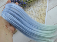 Треси для бантиків та ляльок, довжина волосся 35 см омбре блакитна-аква