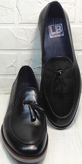 Мужские стильные туфли лоферы кожа Luciano Bellini 91178-E-212 Black.