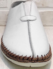 Летние туфли слипоны без шнурков стиль casual Luciano Bellini 91724-S-304 All White.