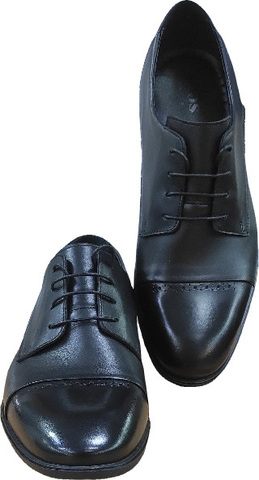 Чоловічі туфлі дербі. Шкіряні туфлі чорні. Весільні туфлі класика Ikoc Black Leather.