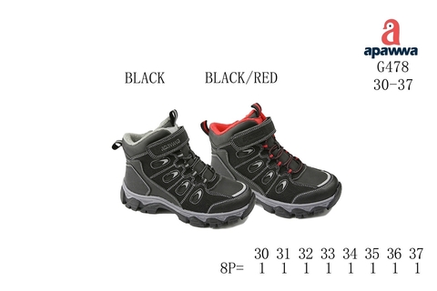 Apawwa(зима) G478 Black/Red 31-36