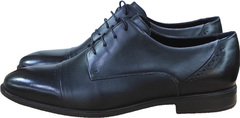Дерби туфли мужские кожаные классические Ikoc 3853-2 Black Leather.