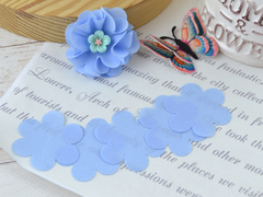 Заготовки пелюсток для квітів з тканини блакитні 40 мм (12 шт)