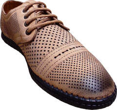 Мужские стильные туфли кожаные лето Luciano Bellini S203 – Beige Nubuk.