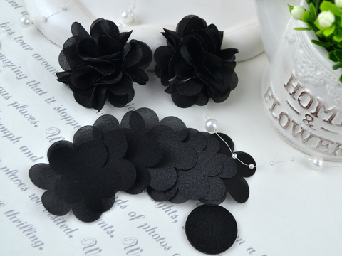 Заготовки для квітки з блискучої органзи чорні