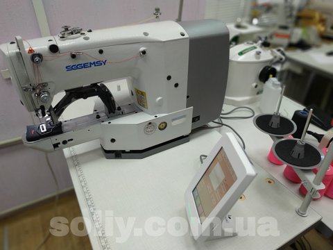 Закріплювальна промислова швейна машина з сенсорним керуванням Gemsy GEM 1900 Е-JH | Soliy.com.ua