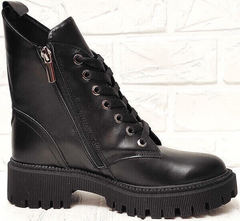 Черные женские ботинки с молнией Maria Sonet 329-k Black.