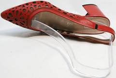 Женские летние туфли с перфорацией G.U.E.R.O G067-TN Red.