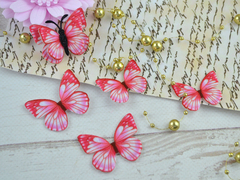 Метелики з тканини вирізані МІНІ коралові №24