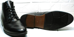 Зимние классические ботинки мужские кожа Ikoc 3640-1 Black Leather.