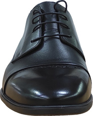 Классические кожаные туфли дерби мужские Ikoc 3853-2 Black Leather.