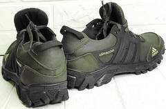 Трекинговые кроссовки мужские демисезонные. Кожаные кроссовки цвета хаки Adidas Climacool Olive.