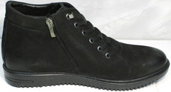 Красивые ботинки зимние мужские Luciano Bellini 71783 Black.