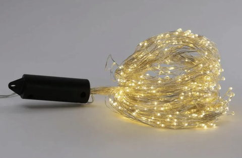 Гирлянда новогодняя светодиодная Конский хвост Луч Роса 200 LED 2м 10 нитей, 8 режимов от USB + пульт, адаптер. Теплый Белый