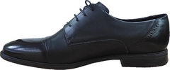 Классические черные туфли мужские на свадьбу Ikoc 3853-2 Black Leather.