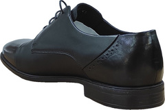Стильные мужские туфли классические Ikoc 3853-2 Black Leather.