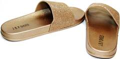 Шлепки женские недорого J.B.P. Shoes NU25 Gold.