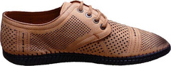 Модные мужские туфли спортивного типа лето Luciano Bellini S203 – Beige Nubuk.