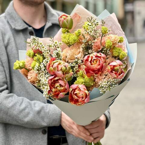 Photo of Spring bouquet with french tulips «Spring in Paris»