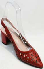 Летние туфли босоножки с острым носом женские G.U.E.R.O G067-TN Red.