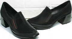 Стильные туфли женские на толстом каблуке 6 см осень весна H&G BEM 167 10B-Black.