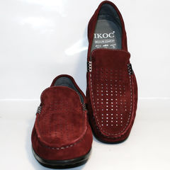 Летние мокасины мужские модные IKOC 1555-3 Red.
