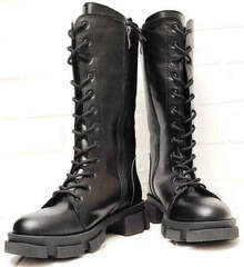 Кожаные ботинки зимние женские Ari Andano 3046-l Black.