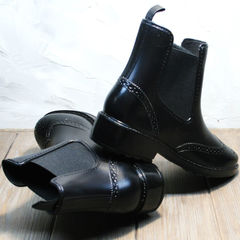 Резиновые сапоги ботинки женские W9072Black.