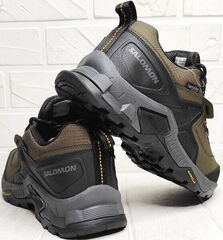 Теплые мужские кроссовки salomon gore tex Salomon Quest Element Khaki Black ADV/G Thinsulate Nonslip.