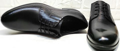 Модные черные туфли со шнурками Ikoc 3416-1 Black Leather.
