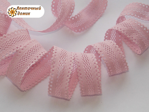 Резинка ажурная для повязок розовая ширина 16 мм