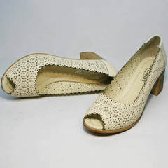 Туфли с открытым носком женские Sturdy Shoes 87-43 24 Lighte Beige.