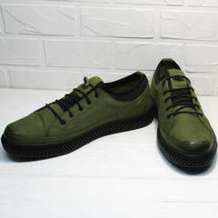 Кожаные спортивные туфли мужские кэжуал Luciano Bellini C2801 Nb Khaki.