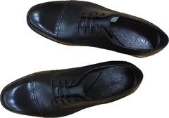 Черные классические туфли из натуральной кожи мужские Ikoc 3853-2 Black Leather.