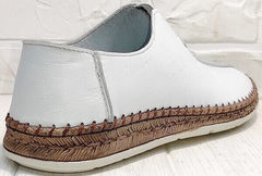 Летние мужские слипоны туфли белые стиль кэжуал мужской Luciano Bellini 91724-S-304 All White.