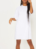 Платье-футболка белое с удлиненным рукавом UA-2 Love&Live фото 2