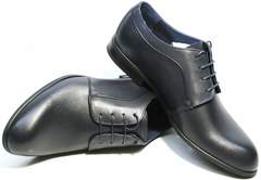 Модельные туфли мужские синие Ikos 060-4 ClassicBlue.