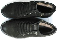 Мужские зимние ботинки без шнурков  Luciano Bellini 71783 Black.