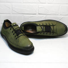 Модные мужские кроссовки туфли мужские повседневные Luciano Bellini C2801 Nb Khaki.