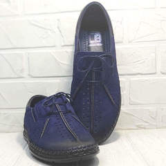 Синие мокасины туфли кожаные мужские Luciano Bellini 91268-S-321 Black Blue.