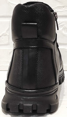 Высокие ботинки кроссовки кожаные мужские Komcero 1K0531-3506 Black.