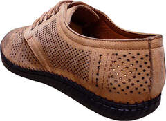 Летние кожаные туфли бежевого цвета business casual для мужчин Luciano Bellini S203 – Beige Nubuk.