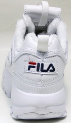 Зимние кроссовки белые Fila Disruptor II