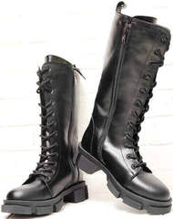 Модные ботинки берцы женские Ari Andano 3046-l Black.