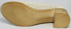 Туфли на среднем каблуке женские летние Sturdy Shoes 87-43 24 Lighte Beige.